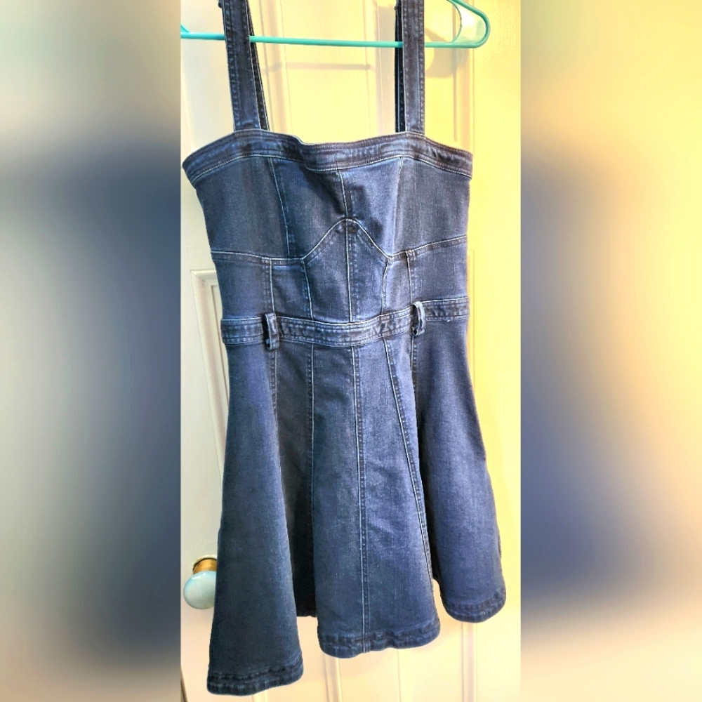 NWT Free People Denim Mini Dress size Large